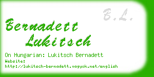 bernadett lukitsch business card